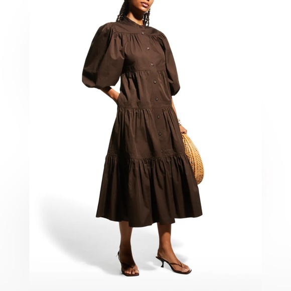 TORY BURCH Artist Button-Front Tiered Dress - Picture 1 of 4